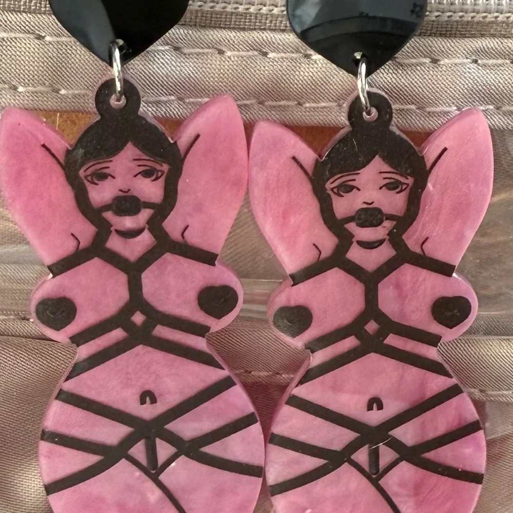 1pair Unique And Funny Heart Shape,BDSM life style Earrings,Gift For Women, fun!